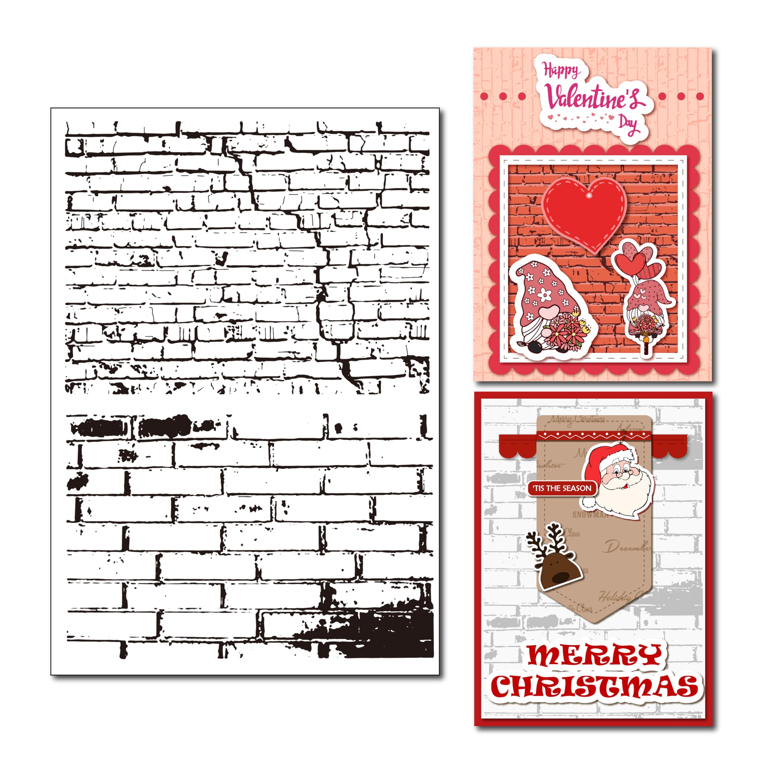 Arrietty Bricks Wall Background Clear Stamps DIY Rubber Clear Stamp for Card Making Clear Stamp