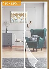 Yotache Fly Screen Door 120x220 cm Reinforced Polyester Anti-Tearing White