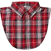 Classic Tartan Fake Collar Detachable Dickey Half Shirts Blouse Top for Women Men Outfits