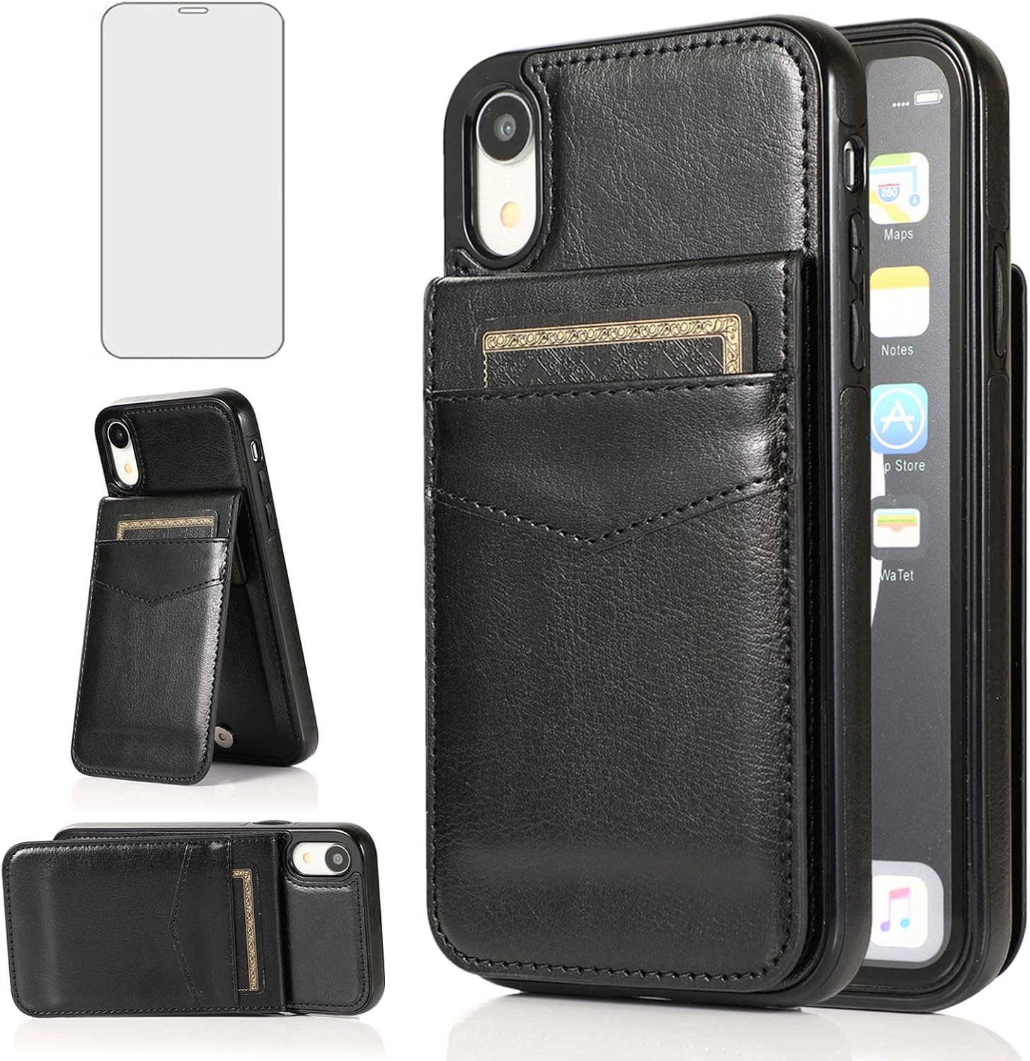 Phone Case for iPhone XR with Tempered Glass Screen Protector Credit