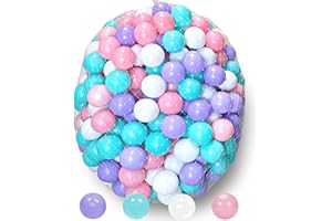 RITAIFER Kids Ball Pit Balls 200 Count, 2.2inch Children Crush Proproof Plastic Balls for Ball Pit with 4 Bright Colors, Safe and Non-Toxic, BPA Free, Baby Toddler Pit Balls with Storage Net Bag