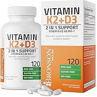 Vitamin K2 (MK7) with D3 Supplement Bone and Heart Health Non-GMO Formula 5000 IU Vitamin D3 & 90 mcg Vitamin K2 MK-7…