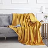MOONLIGHT20015 Fleece Blanket King Size 270x230 cm Mustard 400 GSM view 5