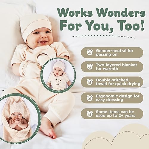 MYWELOVE Organic Cotton Premium Newborn Baby Layette Gift Set