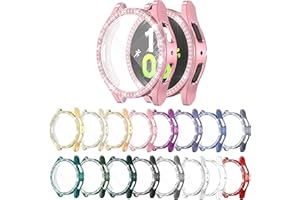 [16 Pack] YUVIKE Watch Screen Protector Compatible with Samsung Galaxy Watch 5/4 40mm, Bling Glitter Case TPU Soft Cover Full Protection with Sparkly Rhinestone for Galaxy Watch5/4/FE 40MM (16 Colors)