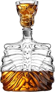 Amazon.com | Godinger Whiskey Decanter and Shot Glass, Skull Decanter