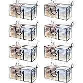 CONGREGATE 8 Pack Extra Large Moving Bags with Zippers and Carrying Handles, Heavy-Duty Storage Tote Moving Boxes for Space Saving, Semi-Transparent 97L/25.6Gal (28.7"x13.7"x15")