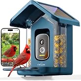 Solar Powered Smart Bird Feeder with Camera with AI Bird Identification | 2K HD Video Bird Feeder | Wireless 2.4 GHz WiFi | Weatherproof Outdoor Birdhouse Camera | Live Feed | Gift for Bird Lovers