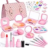 Toddlers Pretend Play Makeup Set for Kids 3-5, Fake Makeup for Girls with Toddler Purse, Make up Kit Toys for 3 4 5 6 7 Year Old Little Girls Birthday Gift