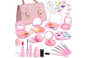 WESAYEE Play Makeup Set for Kids 3-5, Pretend Kids Fake Makeup Kit for Toddlers, Little Girl Make Up Kits 4-6, Fake Make up Toys for Birthday Unicorn Gift, Toys for 3 4 5 6 7 8 Year Old Girls