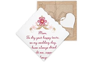 W&F GIFT Embroidered Wedding Handkerchief - Mom, Dad, New Mom, New Dad & Grandma