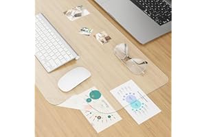 YSAGi Clear Desk mat,Non-Slip PVC Clear Desk Pad for Keyboard & Mouse,Large Mouse Pad,Heat Resistant & Waterproof Desk Protector Mat,Frosted Transparent Desk Writing Mat for Office & Home(24x16inch)