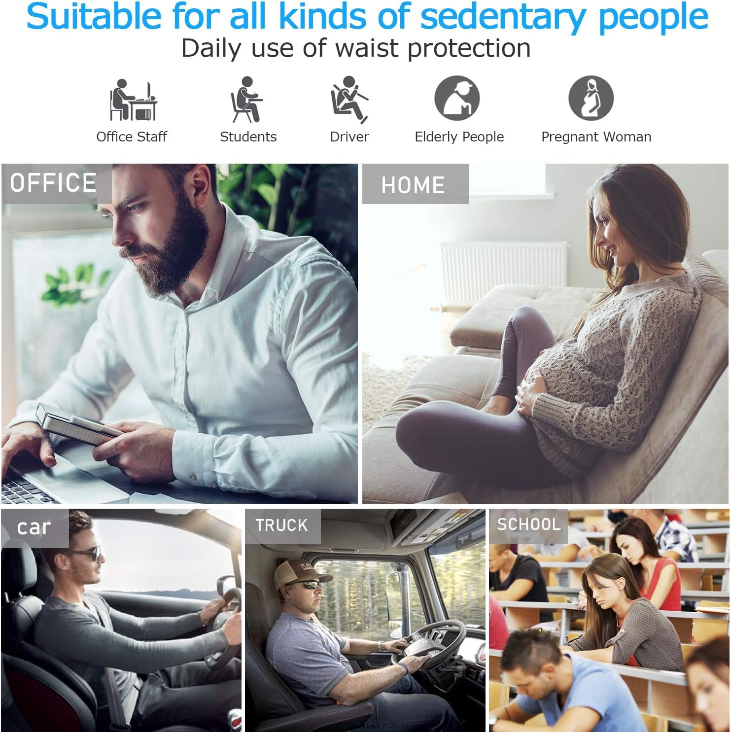 Lumbar Support Pillow,Memory Foam Back Support for Office Chair,Computer Chair,Car Seat,Recliner with Breathable 3D Mesh Cover,Ergonomic Design Orthopedic Backrest for Back Pain Relief: Kitchen & Dining