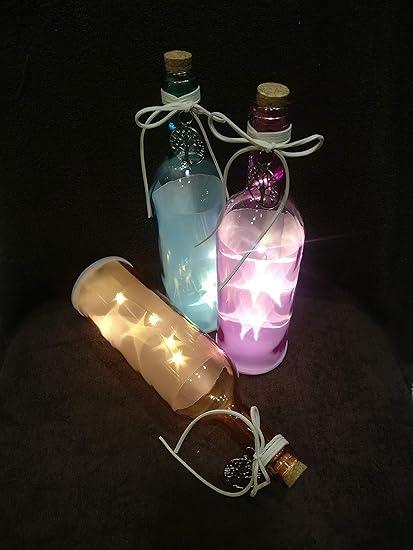 GOYAL Combo of Decorative Bottle Hanging with LED Light (RED,Purple)
