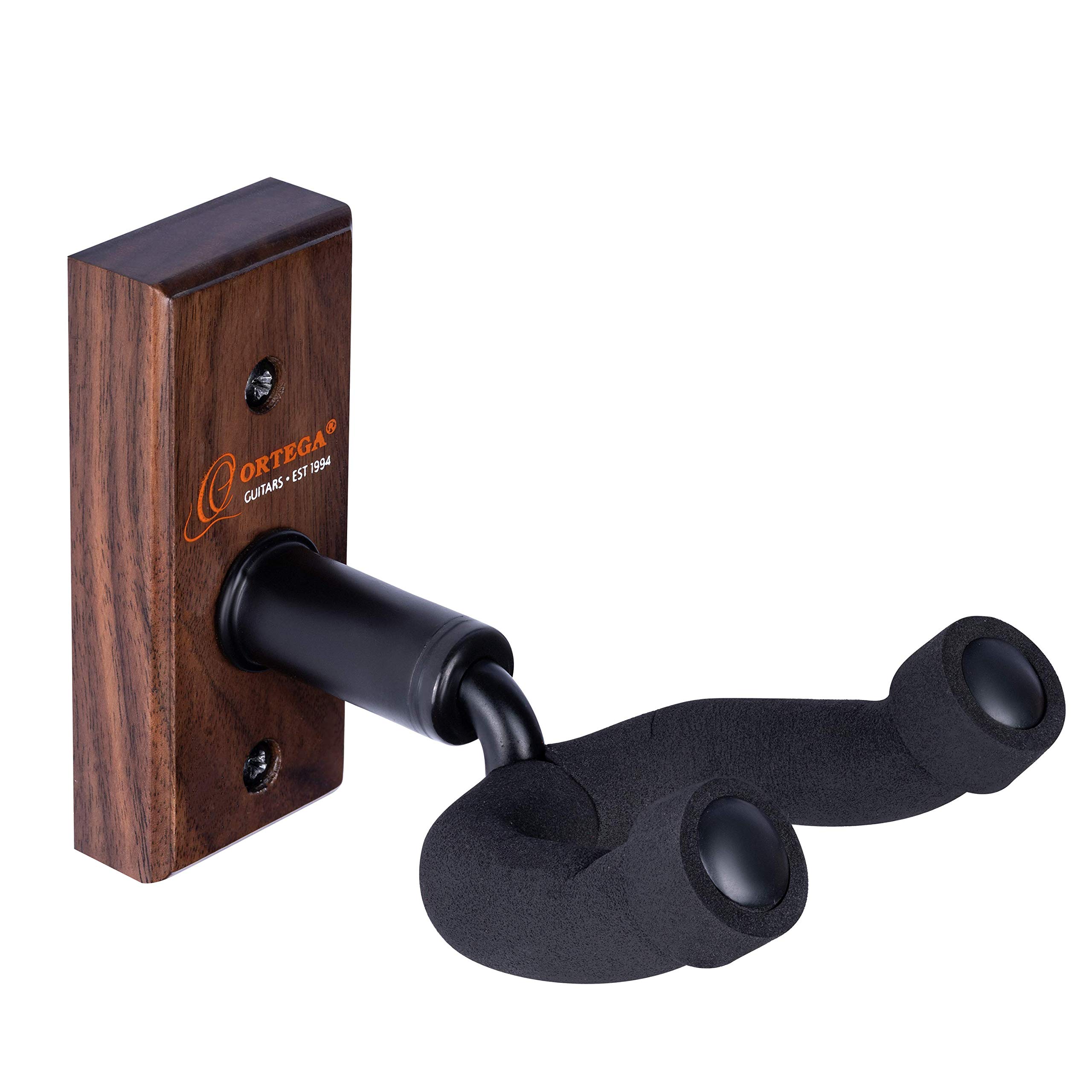 Ortega Guitars Guitar Hanger Accessories - Wall Mount for Guitar - Wood, Dark Brown (OGH-1WN)