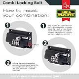 Burg-Wächter Sterling CLB110BK 110mm Combination Locking Bolt Black view 6
