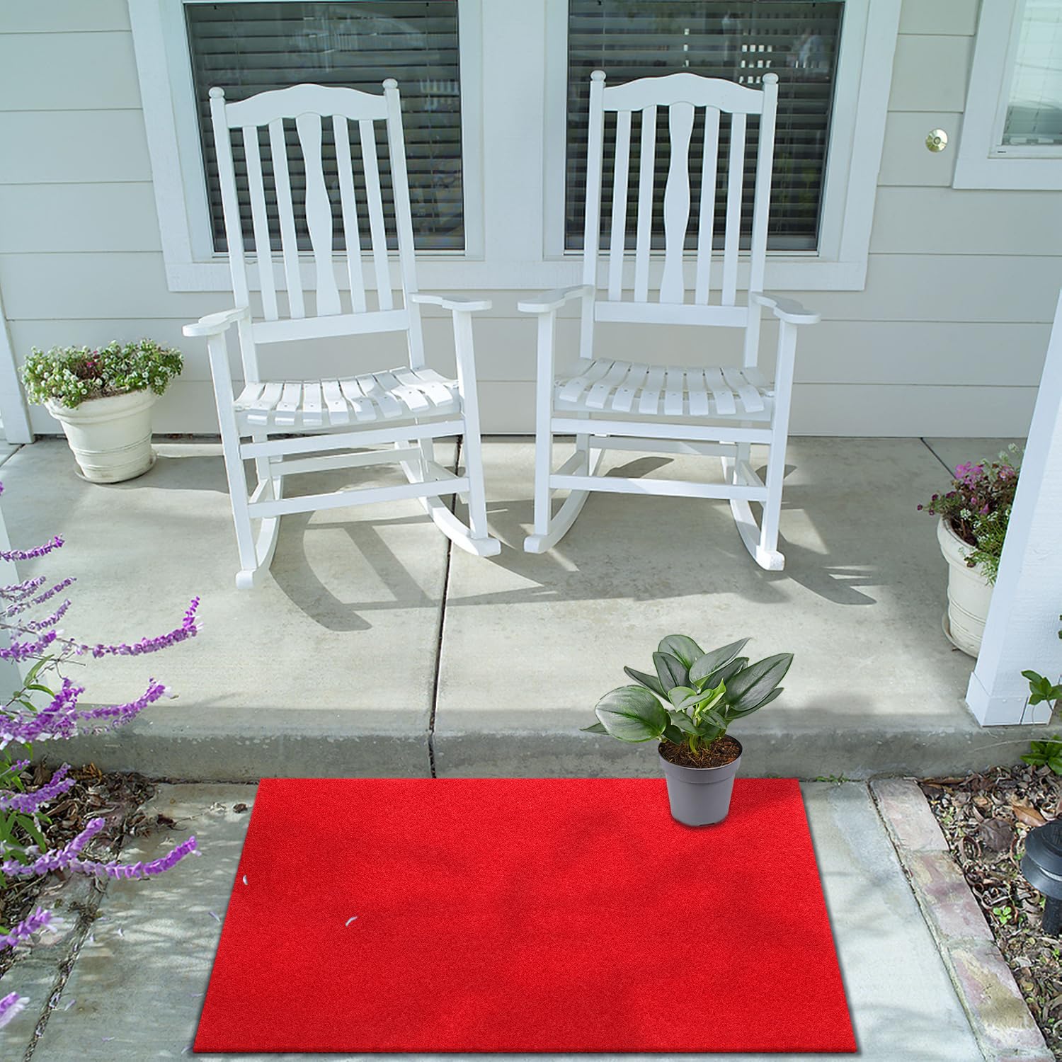 AAZZKANG Red Door Mat Set of 2 Non Slip Durable Multi-Purpose Outdoor Indoor Mat Large 36"x24" Ultra Absorb Mud Easy to Clean Entry Doormat for Inside,Outside,Patio,High Traffic Areas - Image 3