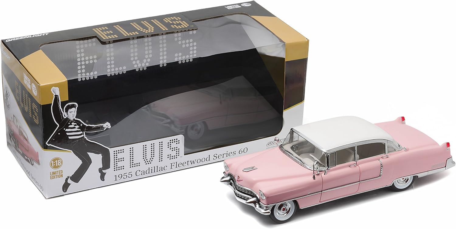 Greenlight 1/18 Scale diecast - 12950 Elvis 1955 Fleetwood Cadillac series 60, Green,pink - Image 4