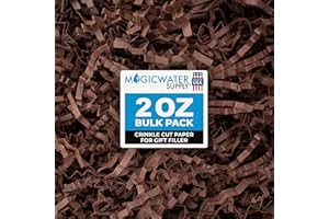 MAGICWATER SUPPLY MagicWater Crinkle Cut Paper for Gift Baskets - 2 Oz - Coffee Brown - Perfect for Shredded Paper Filler, Basket Filler, Gift Boxes, Bridesmaid Gifts, Christmas Stuffers & More – For All Occasions
