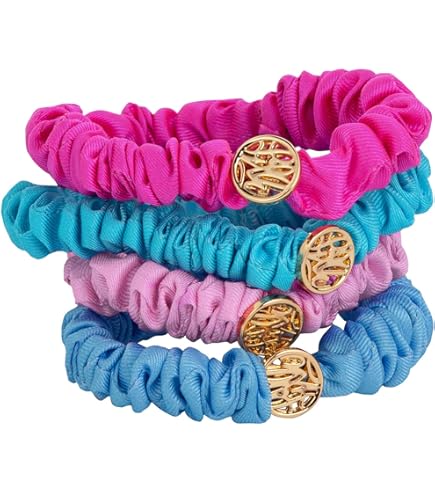 Hair Scrunchies Set of 2 Ruffled Polyester for Thick or Thin Hair Women Amazon.com : Lilly Pulitzer Hair Scrunchies for Thin or  main image 2