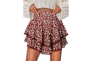 onlypuff Flowy Shorts for Women Ruffle Skorts Mini Skirts High Waisted Teen Gilrs Tennis Skort Summer Shorts