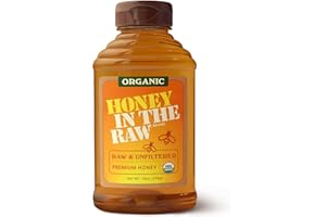 Organic Honey In The Raw, 14 oz Squeeze Bottle, Pure Raw & Unfiltered Honey, No Additives, Gluten and BPA Free, USDA Certified, for Coffee, Tea, Yogurt, Baking and More