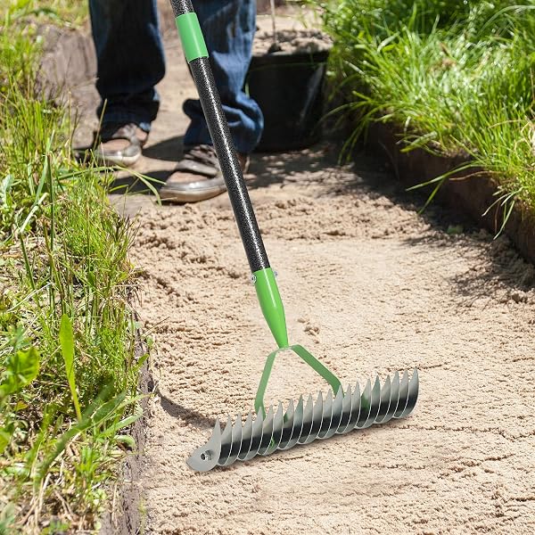 JAOTREL THATCH RAKE,COLD-PRESSED STEEL DETHATCHER RAKE – 56 INCH ADJUSTABLE HANDLE, ERGONOMIC GRIP, RUST-RESISTANT – PERFECT FOR GARDENS, LAWNS, FIELDS, & MORE – SENIOR-FRIENDLY DESIGN