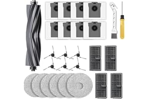 KLYPTICFIT 25Pcs Replacement Accessories Kits for Dreame X40 Ultra Complete L40 Ultra X40 Master and P10 Pro Ultra - 1 Main Brush, 4 Filters, 6 Mop Pads, 8 Dust Bags, 6 Side Brush, 1 Clean Brush, 1 Screwdriver