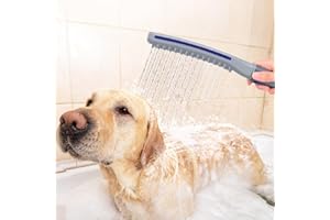 Shandus Dog Shower Attachment, Dog Bath Shower with Diverter Valve, Dog Shower Head for Fast and Easy Dog Bathing and Massaging, Indoor & Outdoor Sprayer with 8-Foot Flex Hose, Purple/Grey