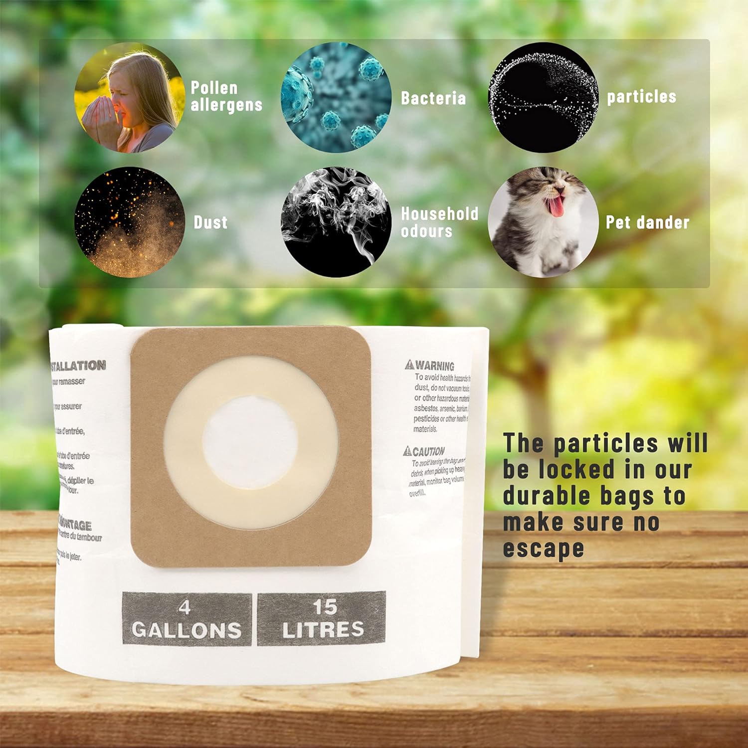 6 Pack CRAFTSMAN 4 Gallon Vacuum Bags, Compatible with Part# CMXZVBE43270 43270, Craftsman High Efficiency 4 Gallon Vac Bags, Fine Dust Bag - - 