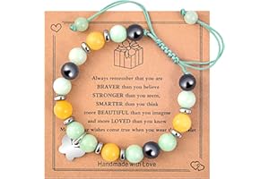 GAFOWM Bracelets for Girls, Natural Stone Girls Bracelets with blessing message card, Perfect Christmas Birthday Gifts for Daughter, Granddaughter, Niece, Daughter-in-Law