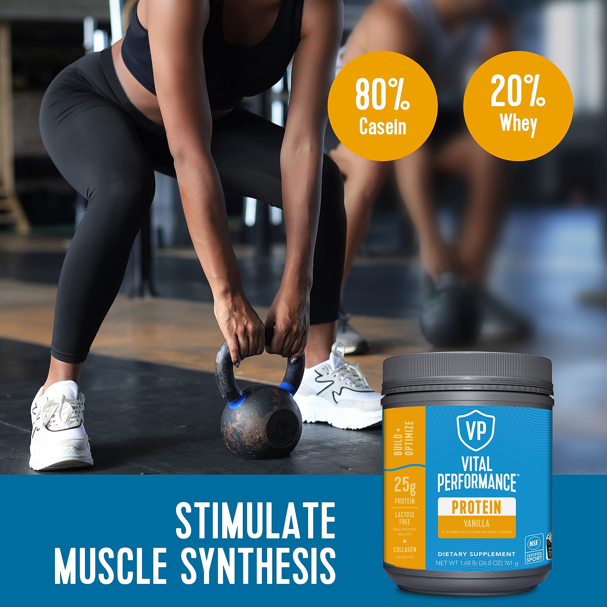 Vital Proteins Collagen Peptides Powder - Vanilla, Protein Powder Blend, Lactose-Free, Made Without Gluten, 1.68lb