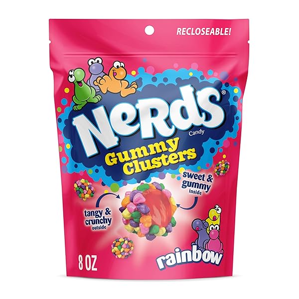 NERDS GUMMY CLUSTERS, CANDY, RAINBOW, CRUNCHY AND GUMMY,...