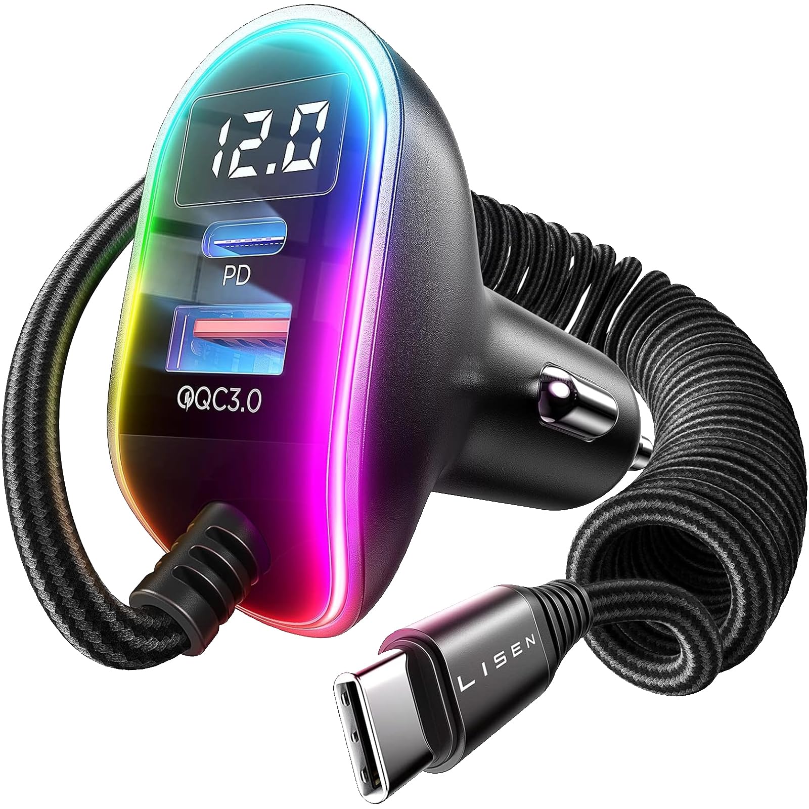 Photo 1 of Super Fast Samsung Galaxy Car Charger,LISEN USB C 96W Super Fast Car Charger PD& QC3.0 Car Phone Charger Adapter for iPhone 15 Pro Max Plus,Samsung Galaxy S25 Ultra Plus S24/S23/S22,Android,iPad Pro