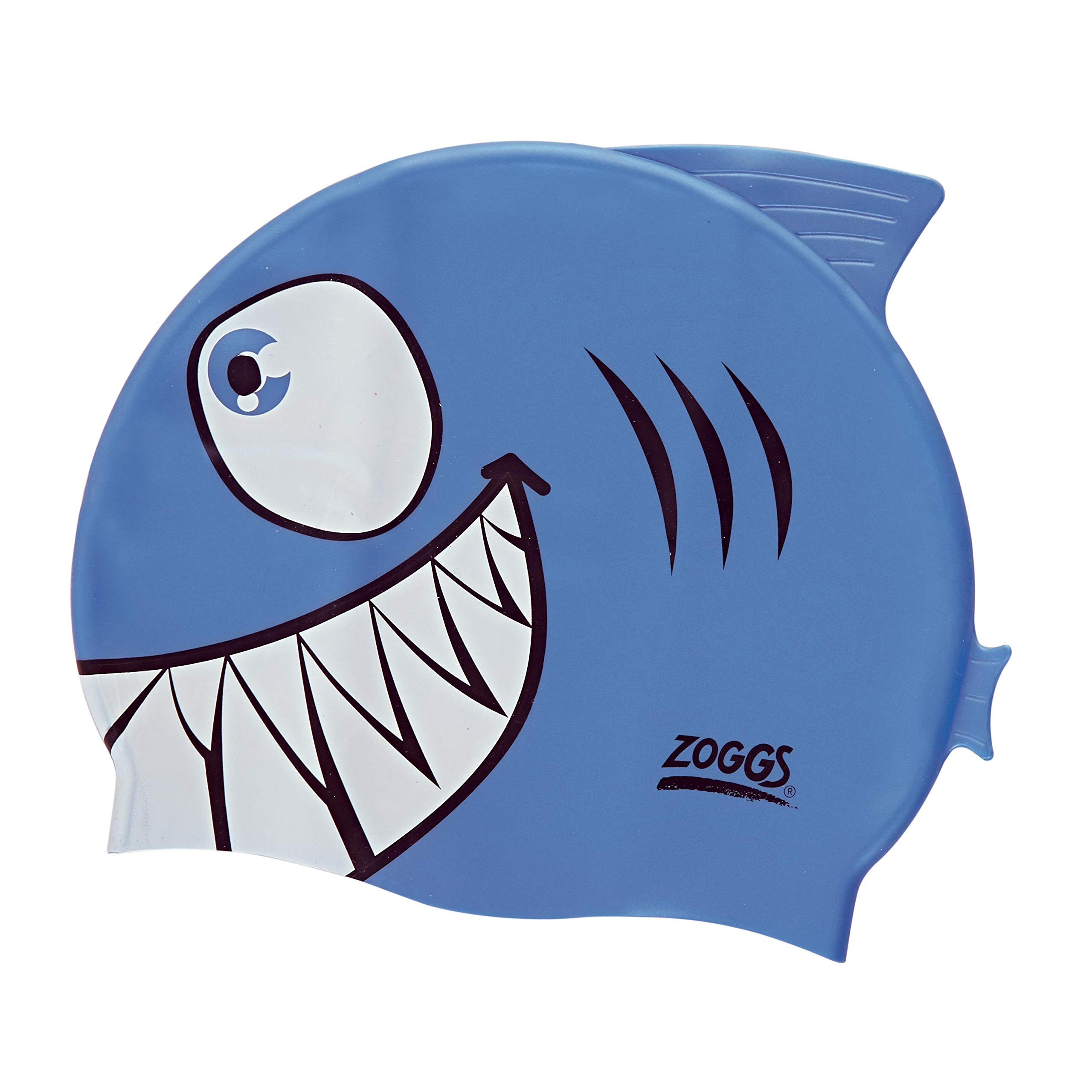 Zoggs Boys' Silicone Character Swimming Cap, Shark, up to 14 years UK