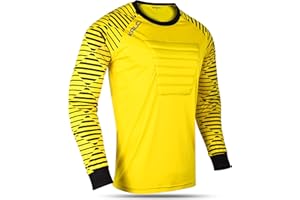 Kalci Soccer Goalie Shirt, Padded Goalkeeper Jersey, Youth/Adult & Kids Sizes, Long Sleeve Football Padded Shirt Mens