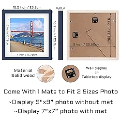 POUYCIW 9x9 Inch Wood Picture Frame for Wall