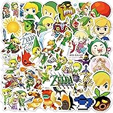 50Pcs Cartoon Legend of Zelda Stickers for Kids, Cute Game Role Stickers for Teen Girl Adult Water Bottle, Skateboard, Phone, Laptop, Bicycle, Travel Case, Guitar, Helmet (Legend of Zelda)