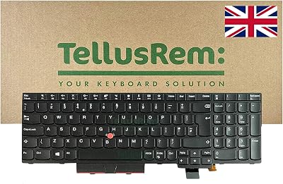TellusRem UK Non-Backlit Keyboard for Lenovo Thinkpad T570 T580 P51s P52s