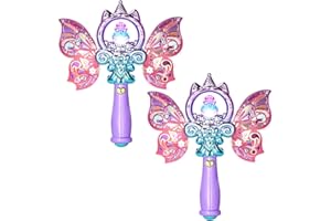 EZVYAO Light Up Princess Magic Wand for Kids Girls, Illuminating Fairy Wand with Sound, Birthday Party Favors Cosplay Toy Wand Accessories for Little Girls, Purple, 2PCS