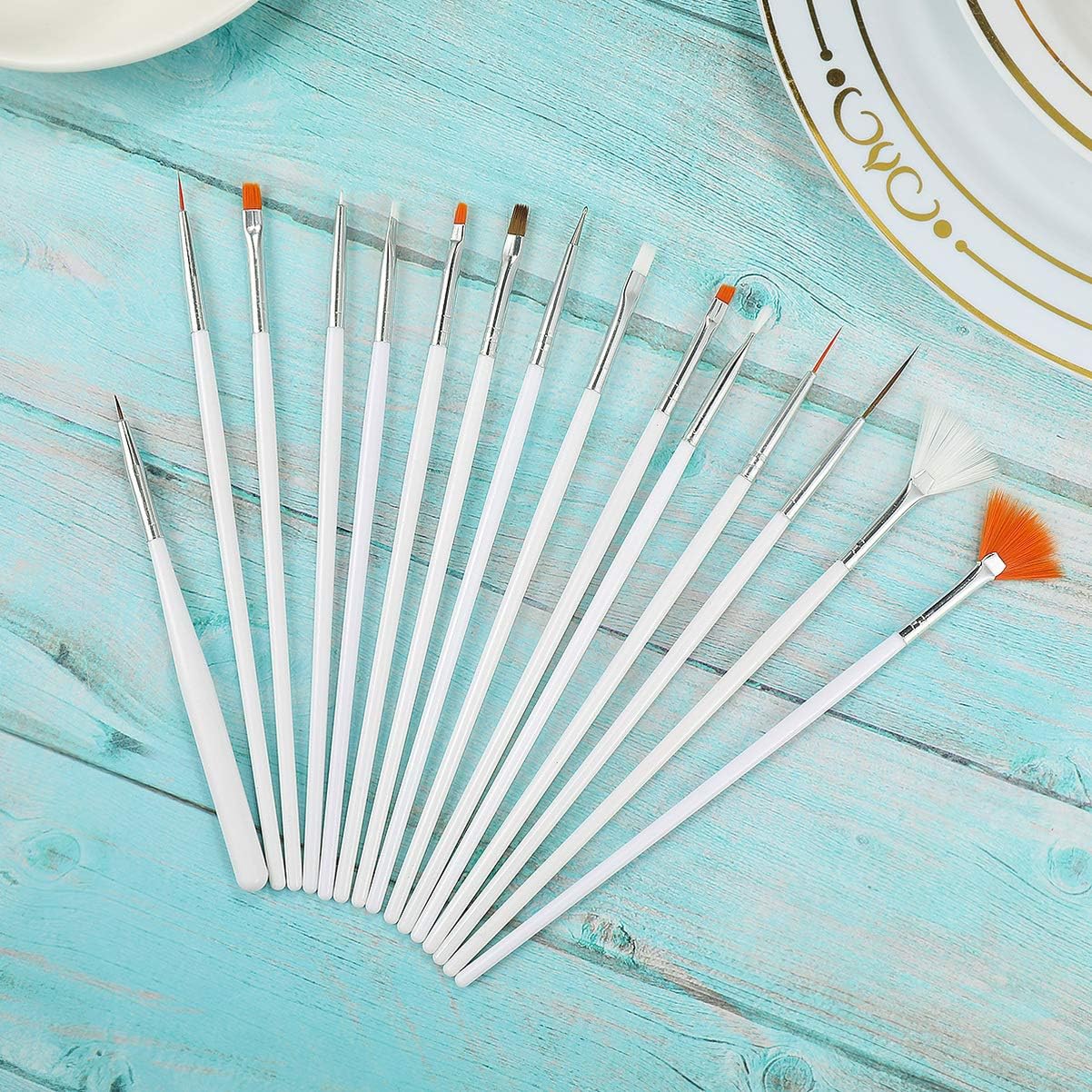 Hemoton 15 Pcs Cake Decorating Brushes Food Safe Craft Clay Tools Decorating Tools Painting Brushes for Detailing Baking - Image 3