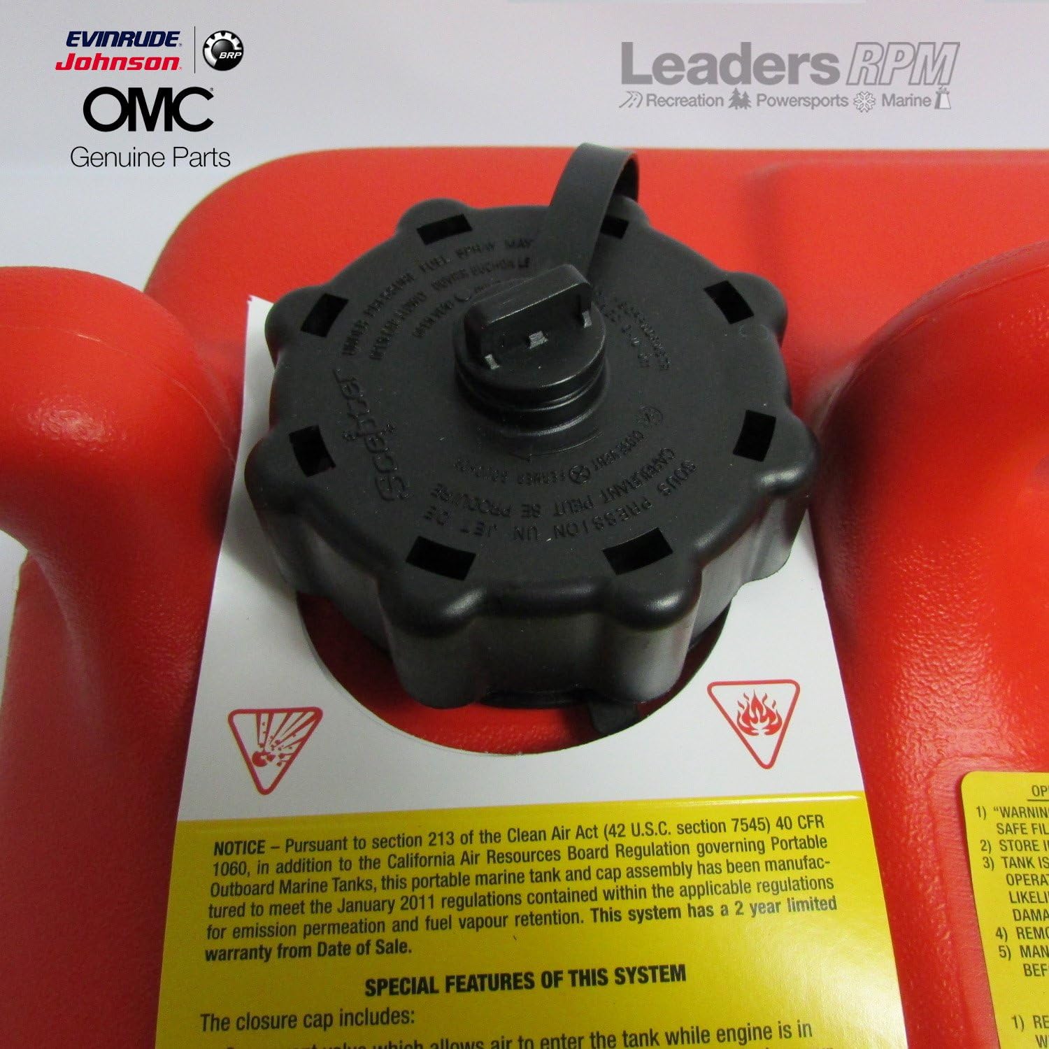 Johnson/Evinrude/OMC DuraTank 6 Gallon Portable Fuel Gas Tank 5008623: Sports & Outdoors