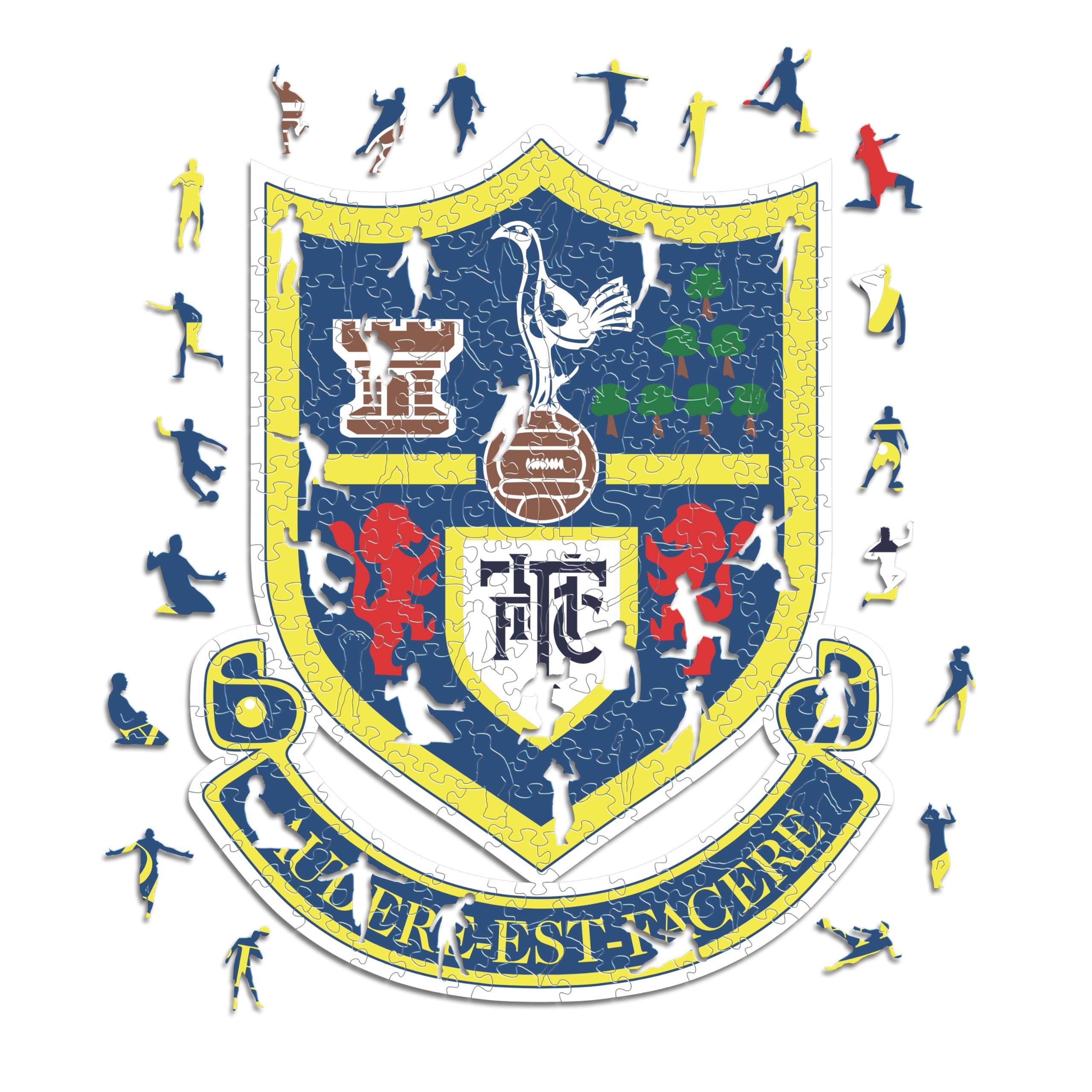 Iconic Puzzles - Tottenham Retro-Logo, 100% eco-sustainable wooden puzzle with official license, size S, 150 pieces, jigsaw for children and adults