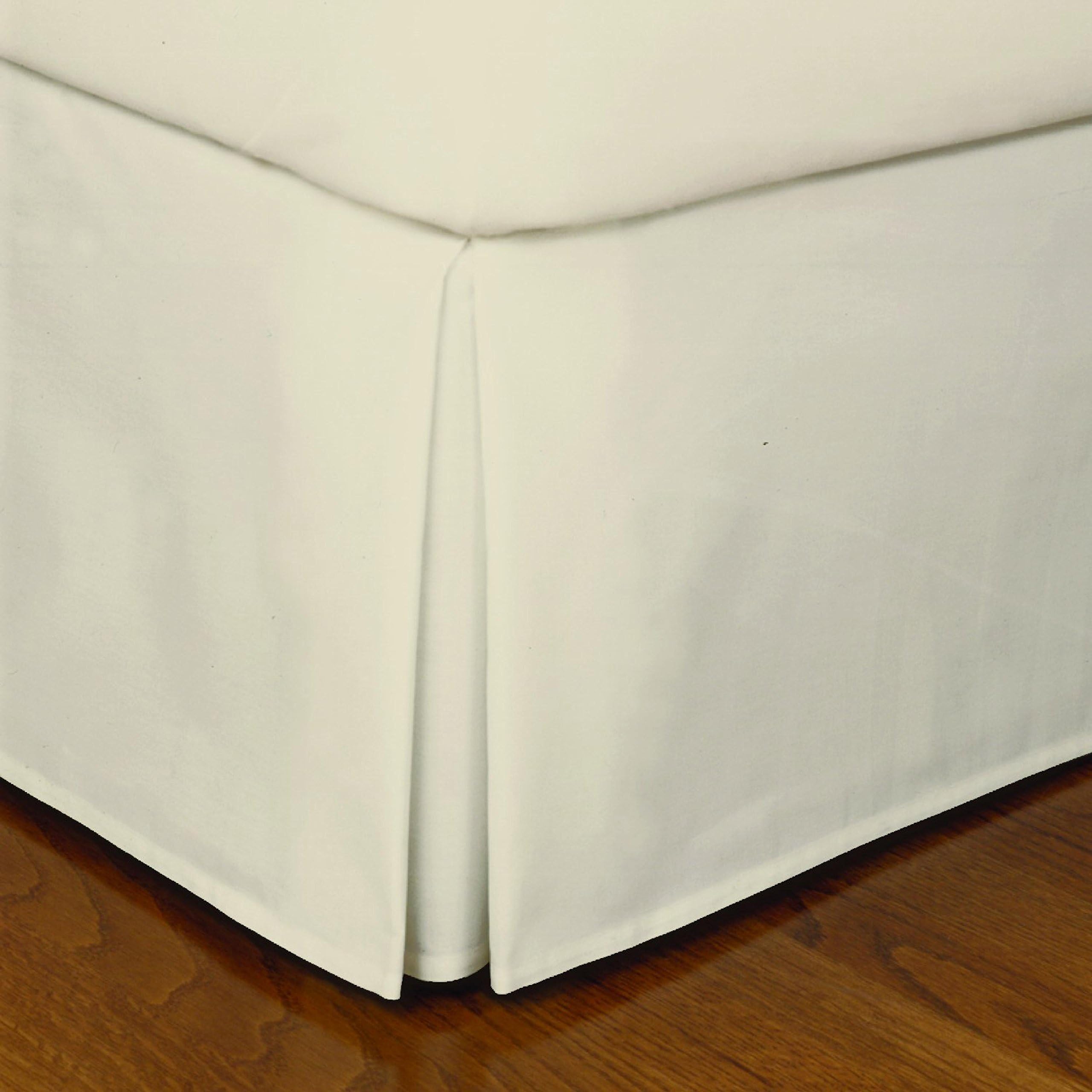 Crescent Bedding Pleated Bed Skirt Easy Care, Quadruple Pleated Design, Fabric Base Allows for Natural Draping, 15" Fall Covers Legs and Bed Frame (Full, Beige)