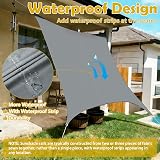 Mokani Sun Shade Sail 3x3m Rectangle UV 95% Waterproof with Rope Grey view 3
