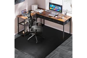 FURKIT Large Office Chair Mat for Carpet, 46"x 60" Anti-Slip Waterproof Desk Chair Mat for Rolling Chairs, Heavy Duty Vinyl Computer Floor Protector, Easy Glide Floor Mat for Work, Home Office, Gaming