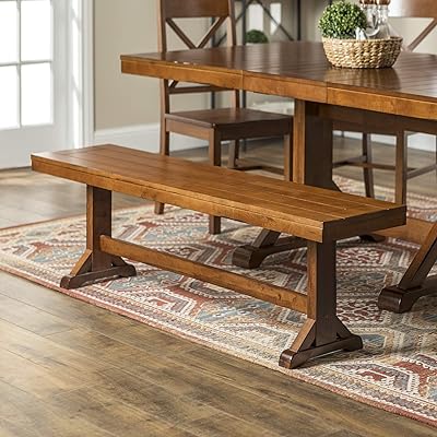 Walker Edison Furniture 60-Inch Modern Farmhouse Dining Bench