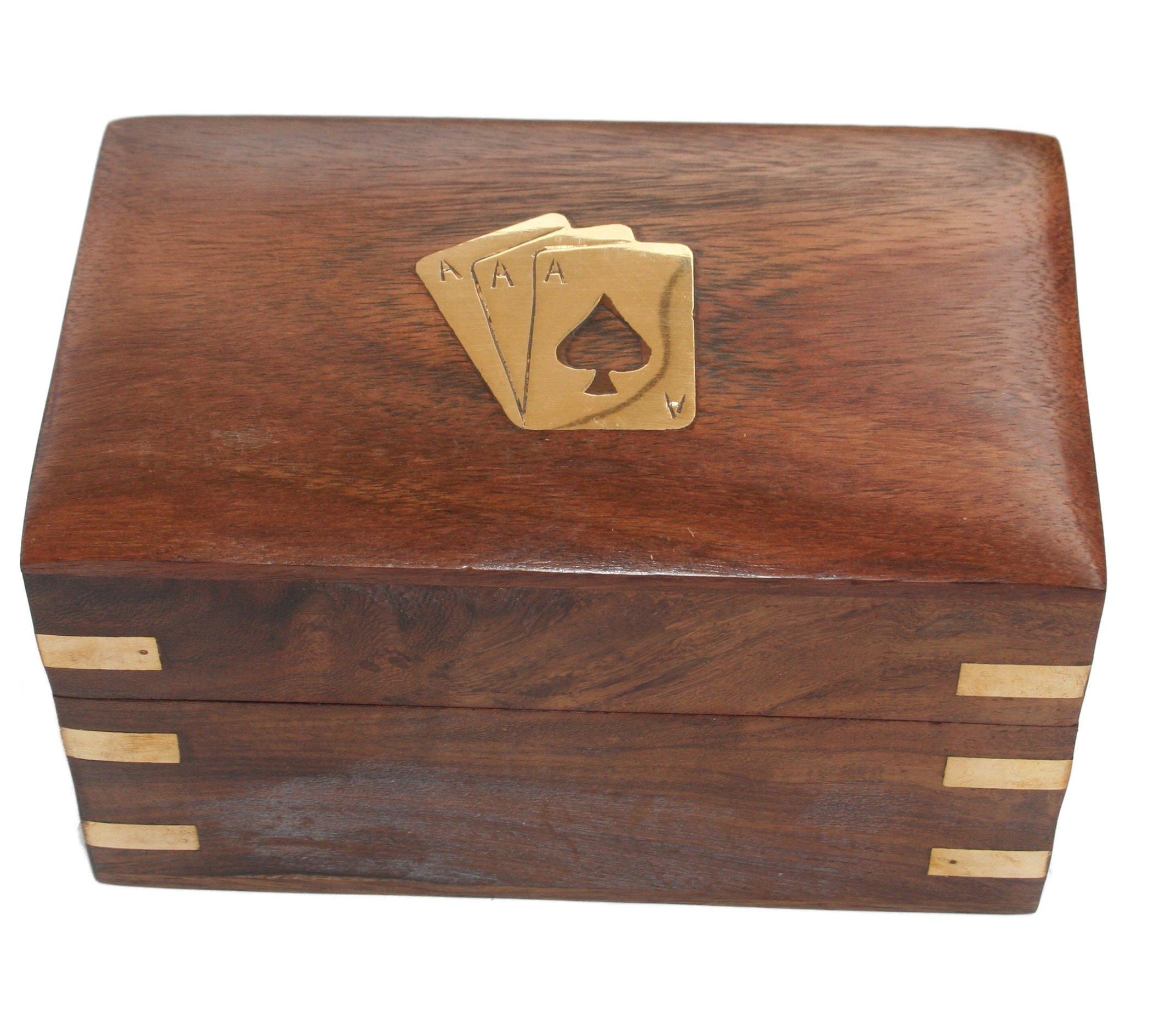 Twin pack wooden card box with Two Packs of Cards