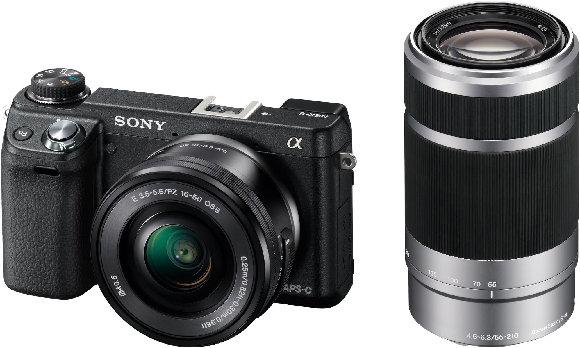 Sony NEX6L/B2BDL Mirrorless Digital Camera with 16-50mm Power Zoom Lens and 55-210mm Lens (Black) (OLD MODEL)