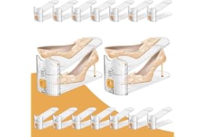 FENRUNXU Shoe Slots Organizer for Closet, Shoe Stacker Organizer Double Layer Stack Shoes Rack, Shoe Display Shelf 50% Space Saver Storage Holder for Closet, 16 PACK